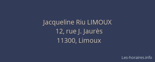 Jacqueline Riu LIMOUX