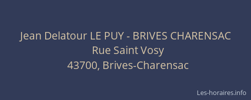 Jean Delatour LE PUY - BRIVES CHARENSAC