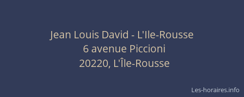 Jean Louis David - L'Ile-Rousse