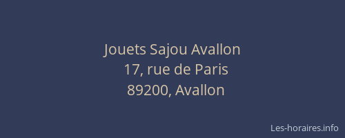 Jouets Sajou Avallon