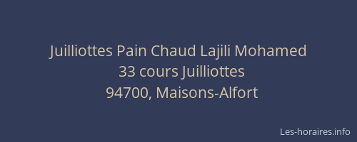 Juilliottes Pain Chaud Lajili Mohamed