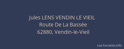 Jules LENS VENDIN LE VIEIL