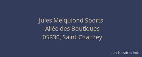 Jules Melquiond Sports