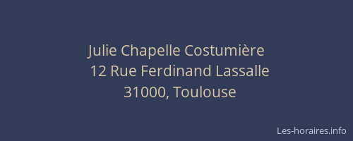 Julie Chapelle Costumière