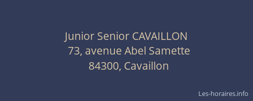 Junior Senior CAVAILLON