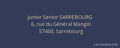 Junior Senior SARREBOURG