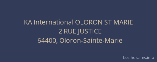 KA International OLORON ST MARIE