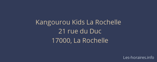 Kangourou Kids La Rochelle