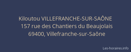 Kiloutou VILLEFRANCHE-SUR-SAÔNE