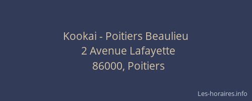 Kookai - Poitiers Beaulieu