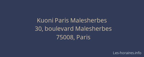 Kuoni Paris Malesherbes