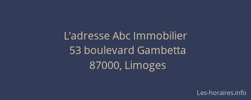 L'adresse Abc Immobilier