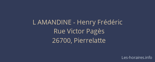 L AMANDINE - Henry Frédéric