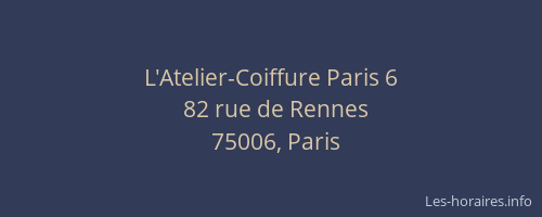 L'Atelier-Coiffure Paris 6