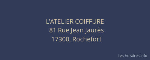 L'ATELIER COIFFURE