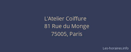 L'Atelier Coiffure