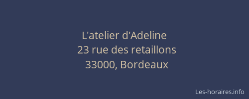 L'atelier d'Adeline