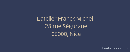 L'atelier Franck Michel