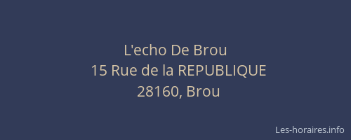 L'echo De Brou