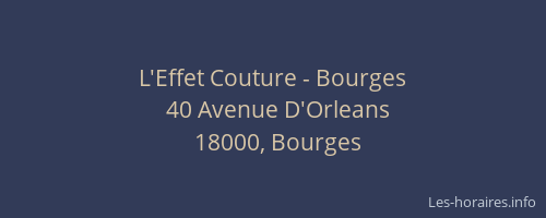 L'Effet Couture - Bourges