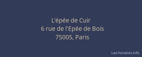 L'épée de Cuir