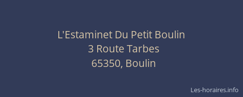 L'Estaminet Du Petit Boulin