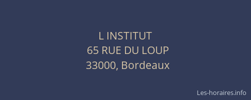 L INSTITUT