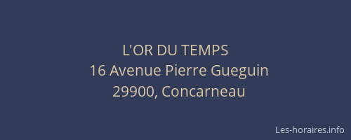 L'OR DU TEMPS