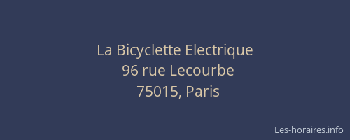 La Bicyclette Electrique