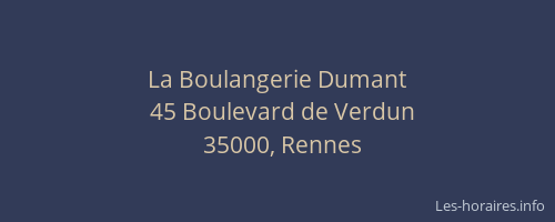 La Boulangerie Dumant