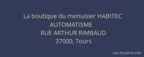 La boutique du menuisier HABITEC AUTOMATISME