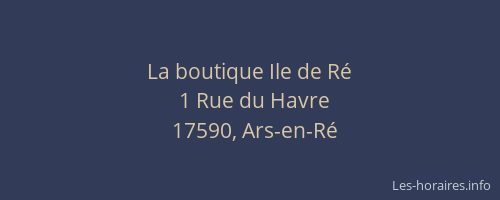 La boutique Ile de Ré