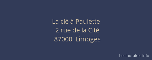 La clé à Paulette