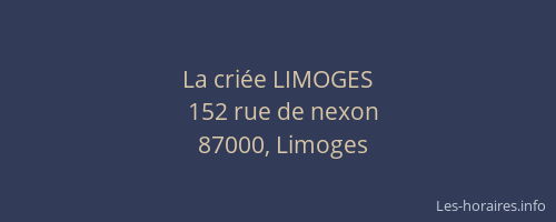 La criée LIMOGES