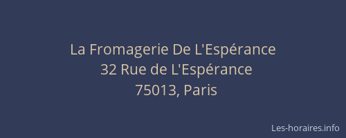 La Fromagerie De L'Espérance