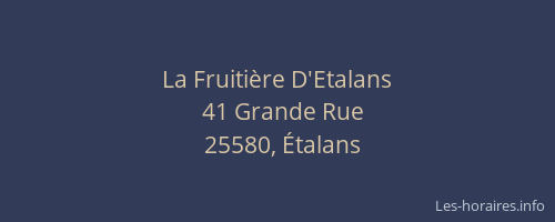 La Fruitière D'Etalans