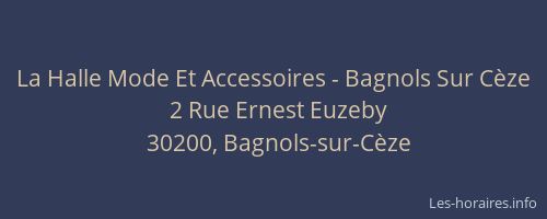 La Halle Mode Et Accessoires - Bagnols Sur Cèze