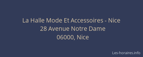 La Halle Mode Et Accessoires - Nice