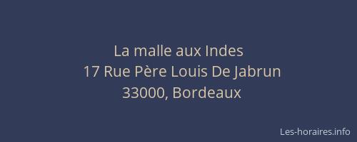 La malle aux Indes