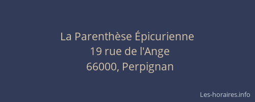 La Parenthèse Épicurienne