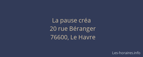 La pause créa