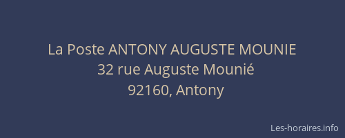 La Poste ANTONY AUGUSTE MOUNIE