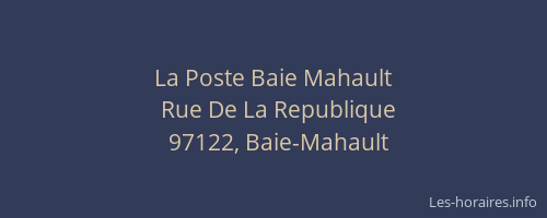La Poste Baie Mahault