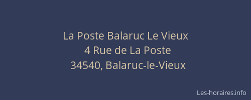 La Poste Balaruc Le Vieux