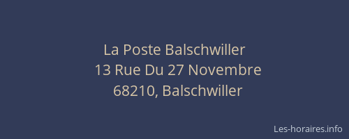La Poste Balschwiller