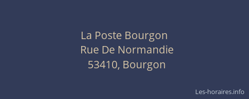 La Poste Bourgon