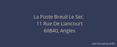 La Poste Breuil Le Sec