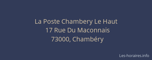 La Poste Chambery Le Haut