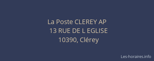 La Poste CLEREY AP