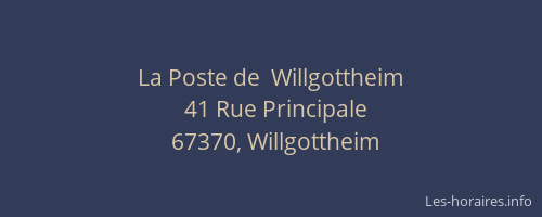 La Poste de  Willgottheim